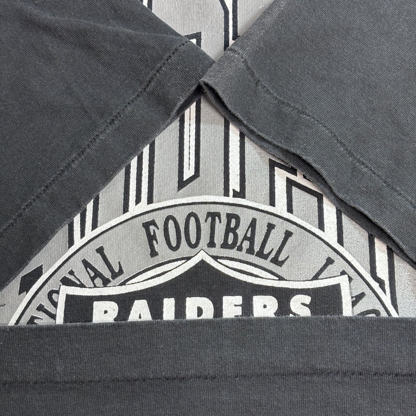 90s USA製 RAIDERS レイダース NFL ビッグロゴ Tシャツ ブラック L FRENCH ULTRA/7-55