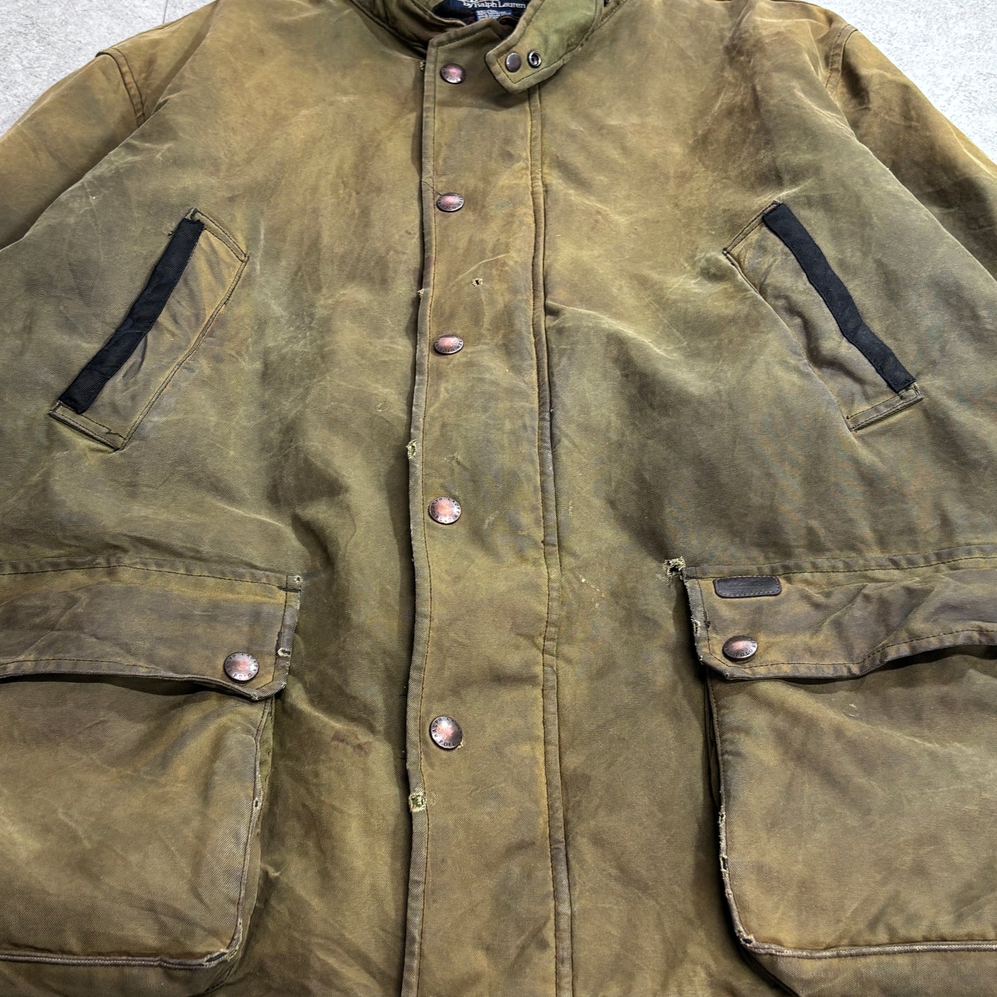 Polo by Ralph Lauren オイルドジャケット ハンティングジャケット XL オリーブ ワックスコットン ラルフローレン/3-18