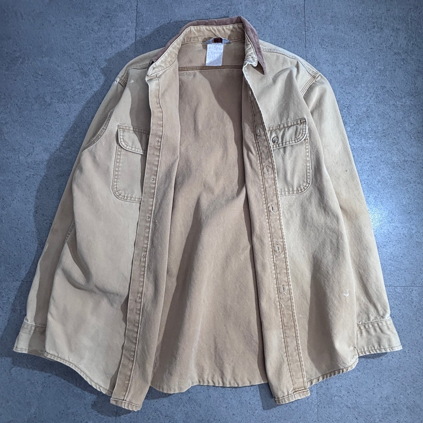 Carhartt Rugged Outdoor Wear ダックシャツ / コーデュロイ襟 / ベージュ / ワークシャツジャケット1-16