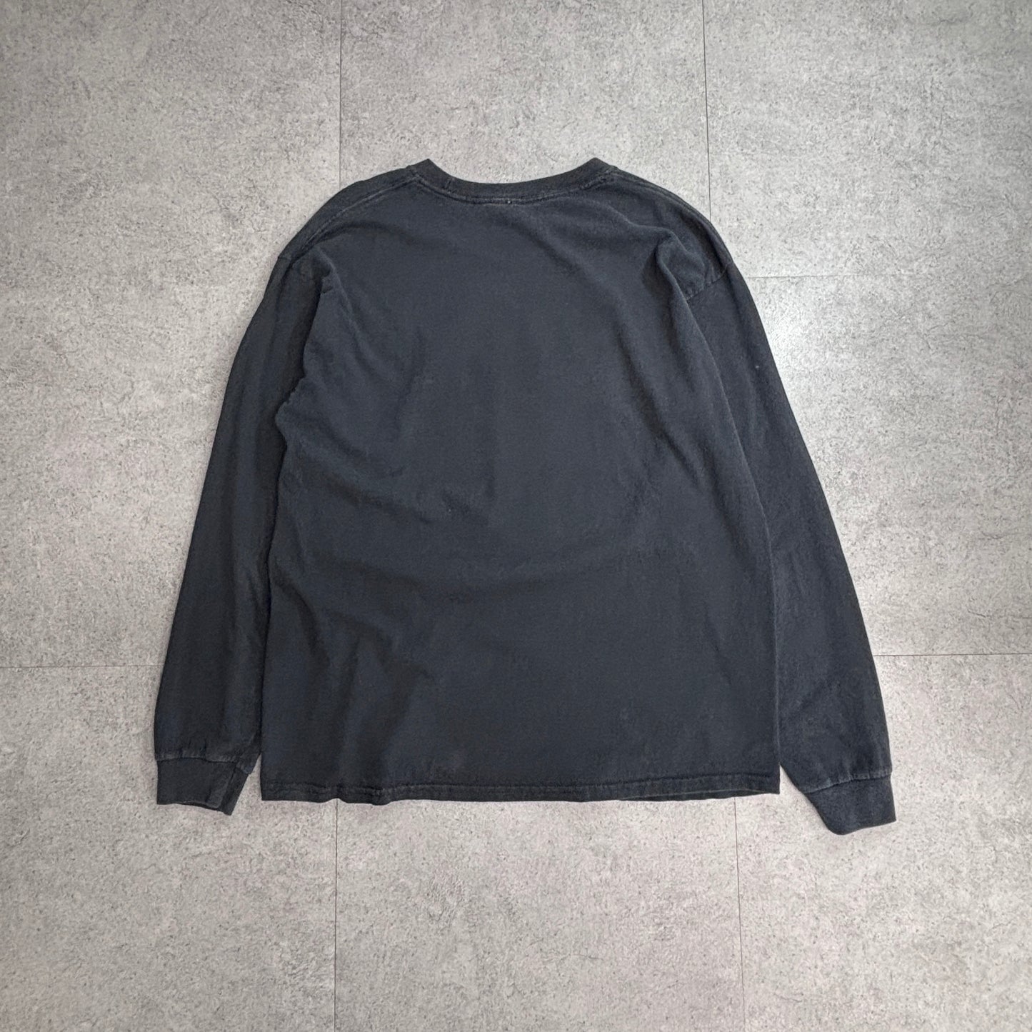 【STEVEN RHODES “Fun at the Farm” ロングスリーブTシャツ ブラック】スティーブンローズ 長袖 プリントT 古着/4-52