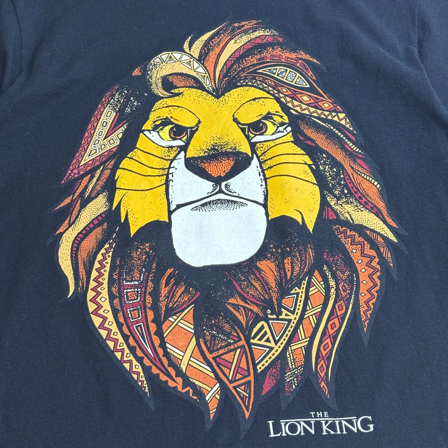 【Disney THE LION KING ライオンキング Tシャツ】シンバ ライオン グラフィック L ブラック ディズニー 古着/8-54