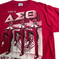 【USA製 JERZEES】Delta Sigma Theta “SOUL STEPPIN’” プリントTシャツ 1990年代 レッド/7-39