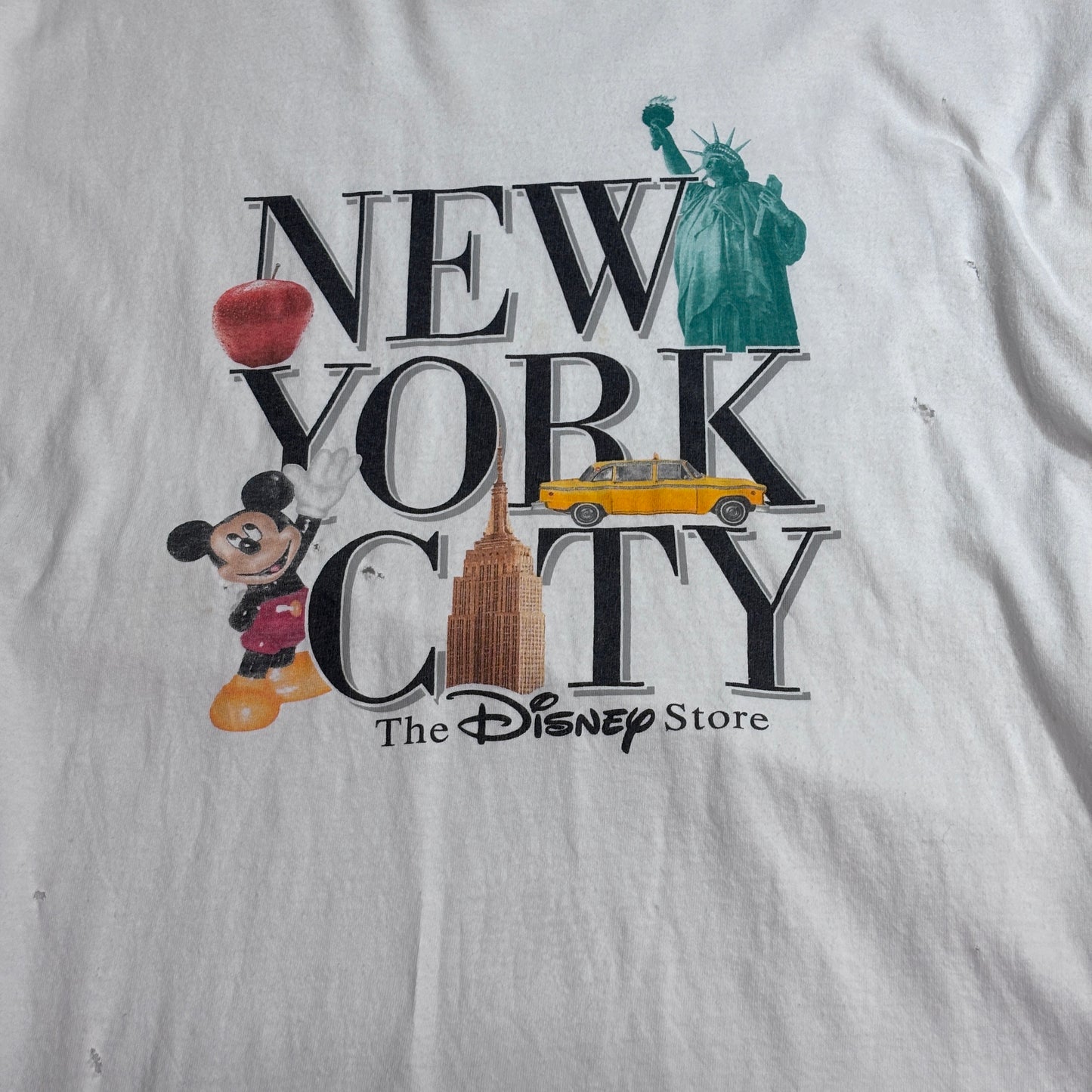 【90s USA製 The Disney Store NEW YORK CITY ミッキーマウス Tシャツ】The Disney Store / NEW YORK CITY / USA製 / ミッキーマウス/7-74