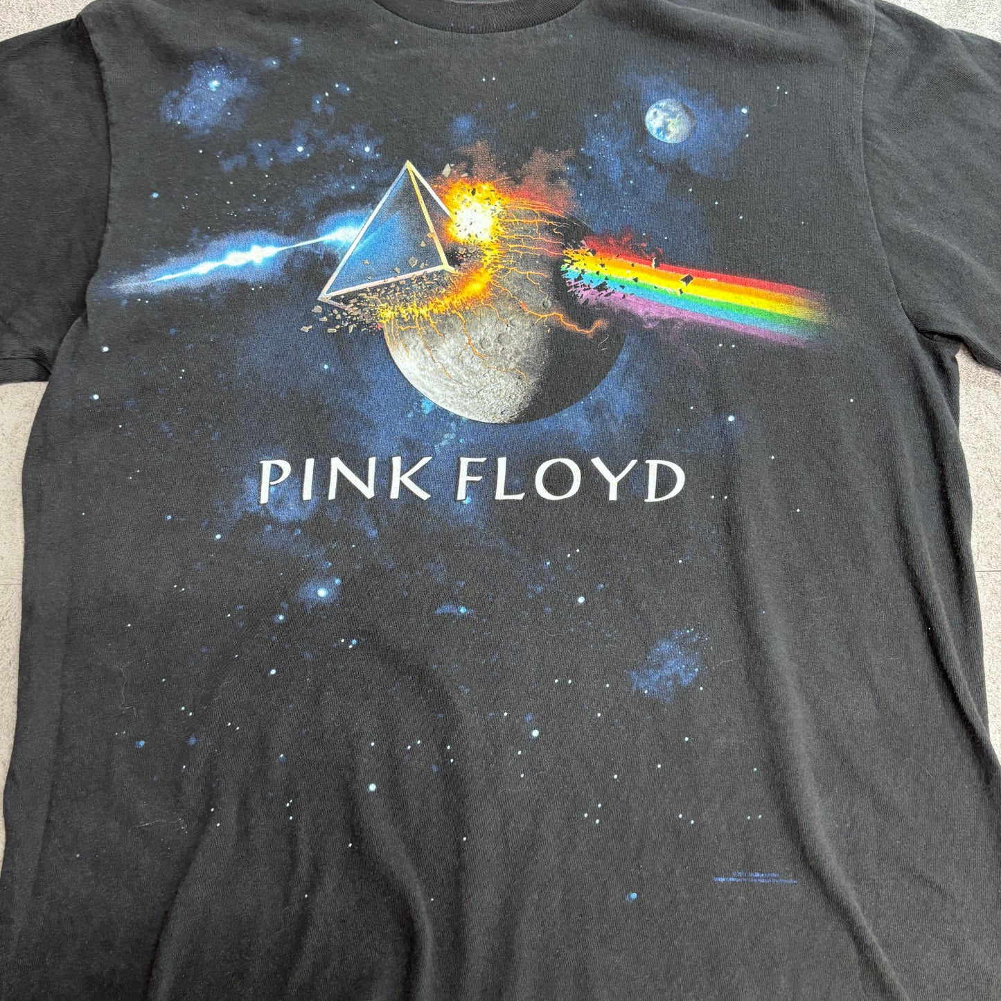 【PINK FLOYD（ピンク・フロイド）バンドTシャツ】The Dark Side of the Moon モチーフ プリントTシャツ ブラック/7-31