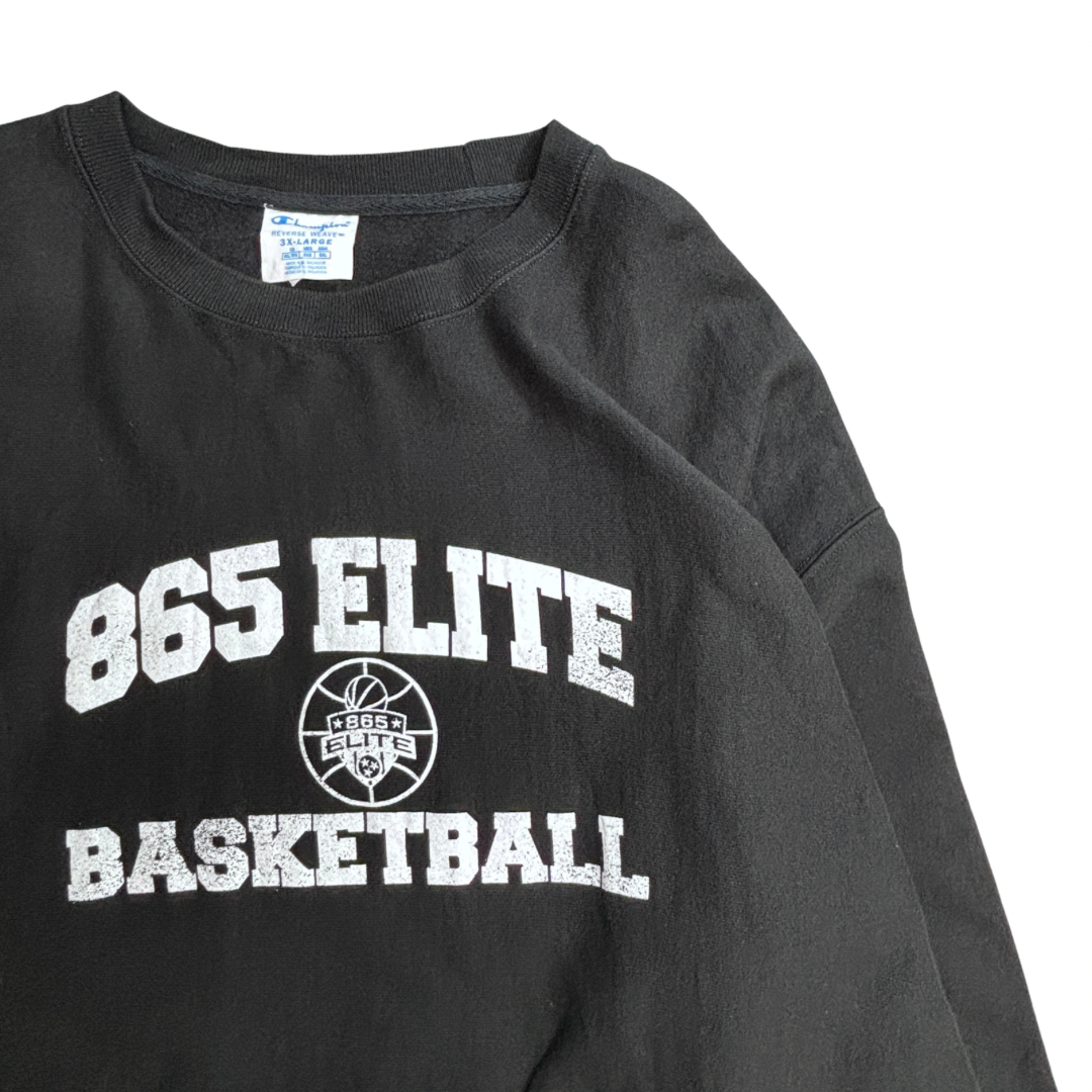 【Champion REVERSE WEAVE 865 ELITE BASKETBALL スウェット】チャンピオン リバースウィーブ 3XL ブラック バスケットボール 古着/9-13