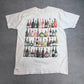 【90s GREAT IMPRESSIONS ワインボトル 総柄Tシャツ】ホワイト USA製 FRUIT OF THE LOOM XL 1994年コピーライト/8-48
