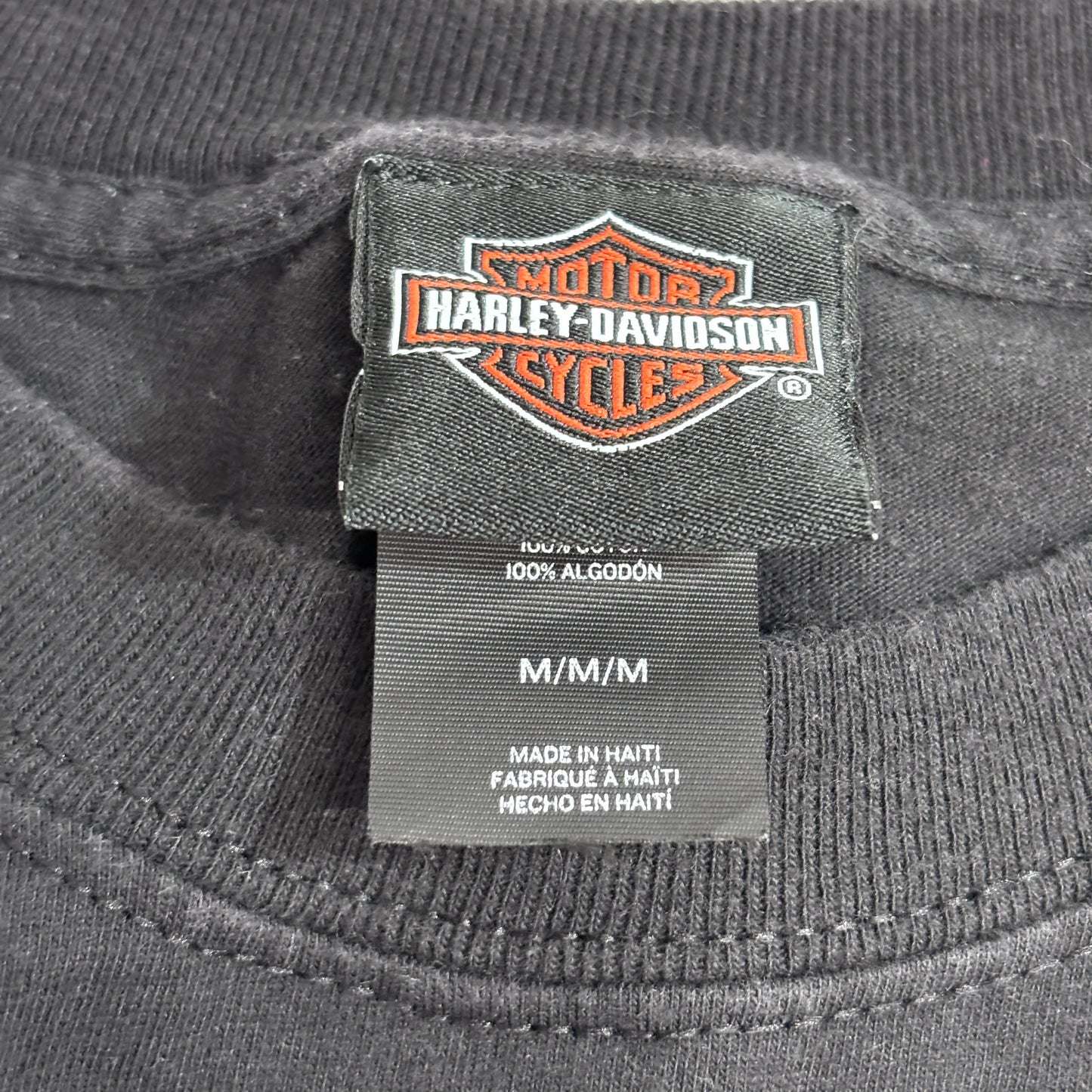 【HARLEY-DAVIDSON サンタクロース バイク クリスマス ロングスリーブTシャツ】2021年 M ブラック 両面プリント 袖プリント/8-44