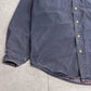 【Carhartt チェック裏地 ダック ワークシャツジャケット】ブラック系 M スナップボタン フェード 古着/8-37