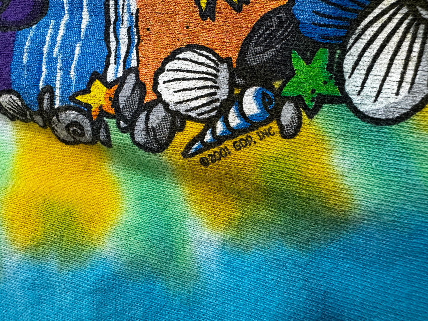 【Grateful Dead SUMMERTIME タイダイ ロングスリーブTシャツ】Liquid Blue ダンシングベア スカル サーフ 両面プリント 2000s 古着/8-67