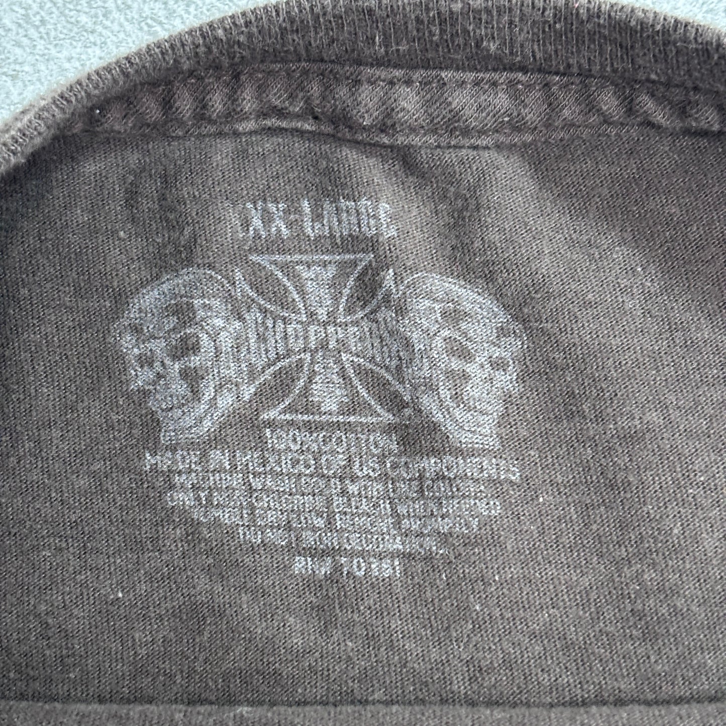 【West Coast Choppers ORIGINAL OUTLAW 両面プリントTシャツ】ウエストコーストチョッパーズ / バイカーT / チョッパー / XXX-LARGE/7-75