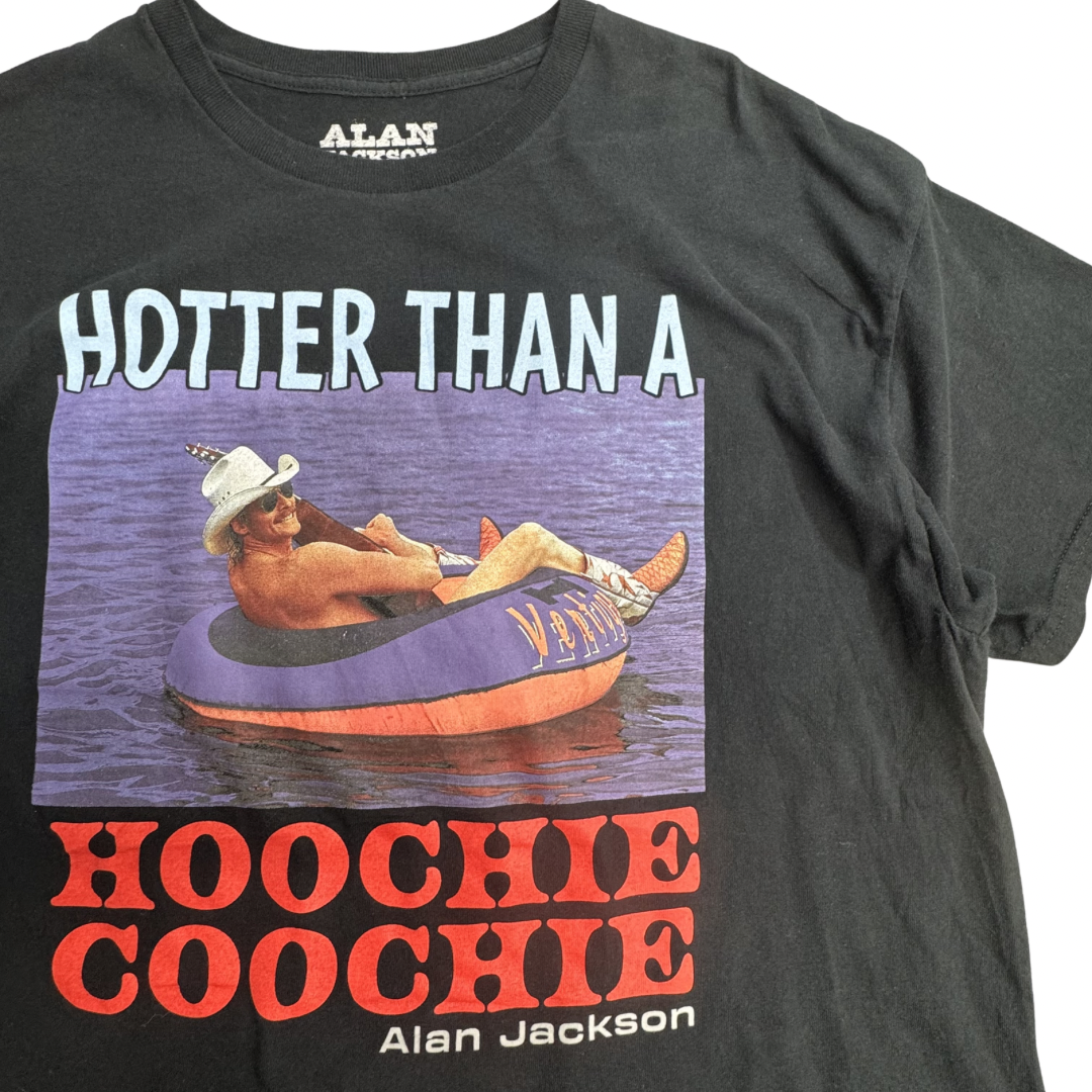 Alan Jackson “Hotter Than A Hoochie Coochie” プリントTシャツ XL ブラック/7-46