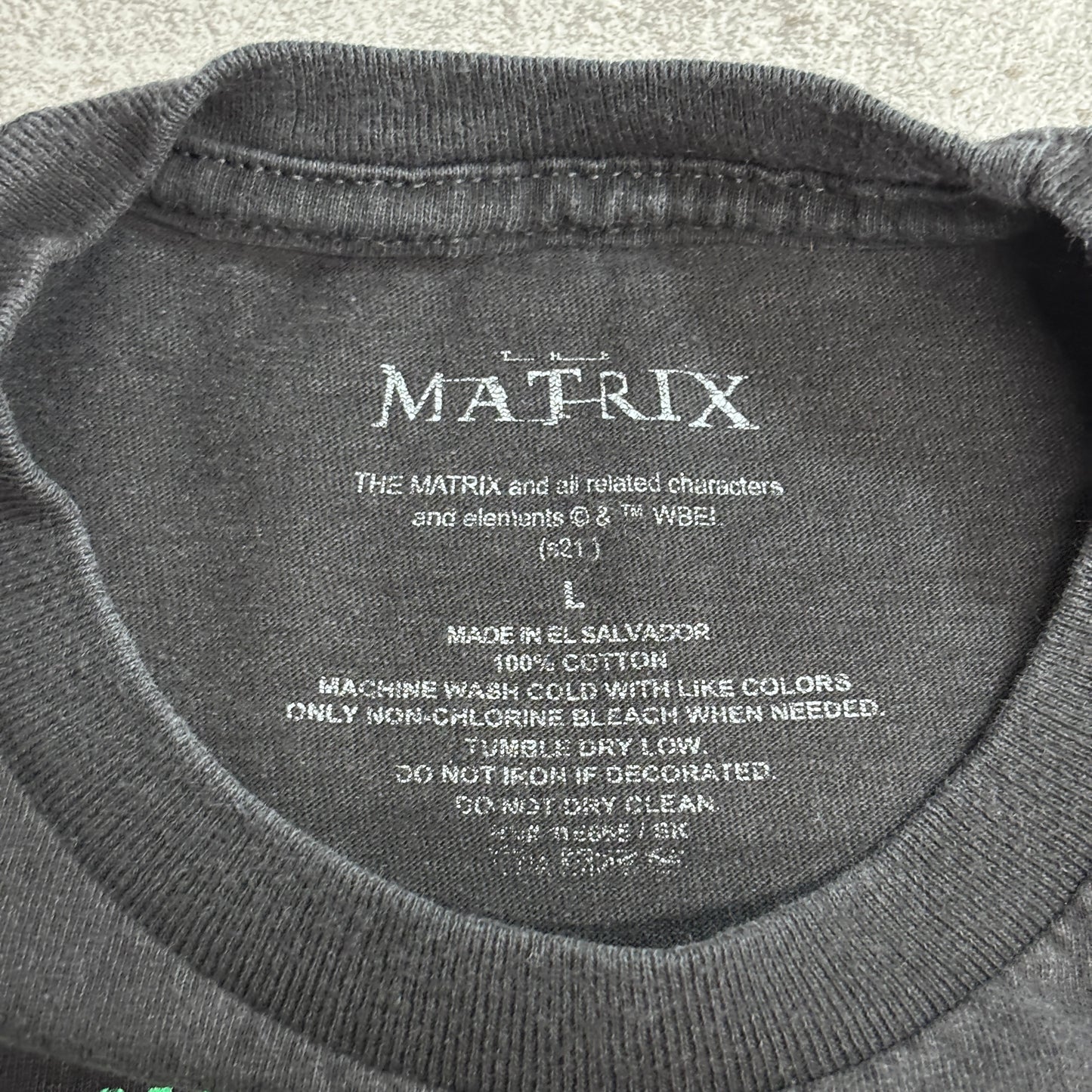 【THE MATRIX 映画Tシャツ / size L/ ブラック】7-85