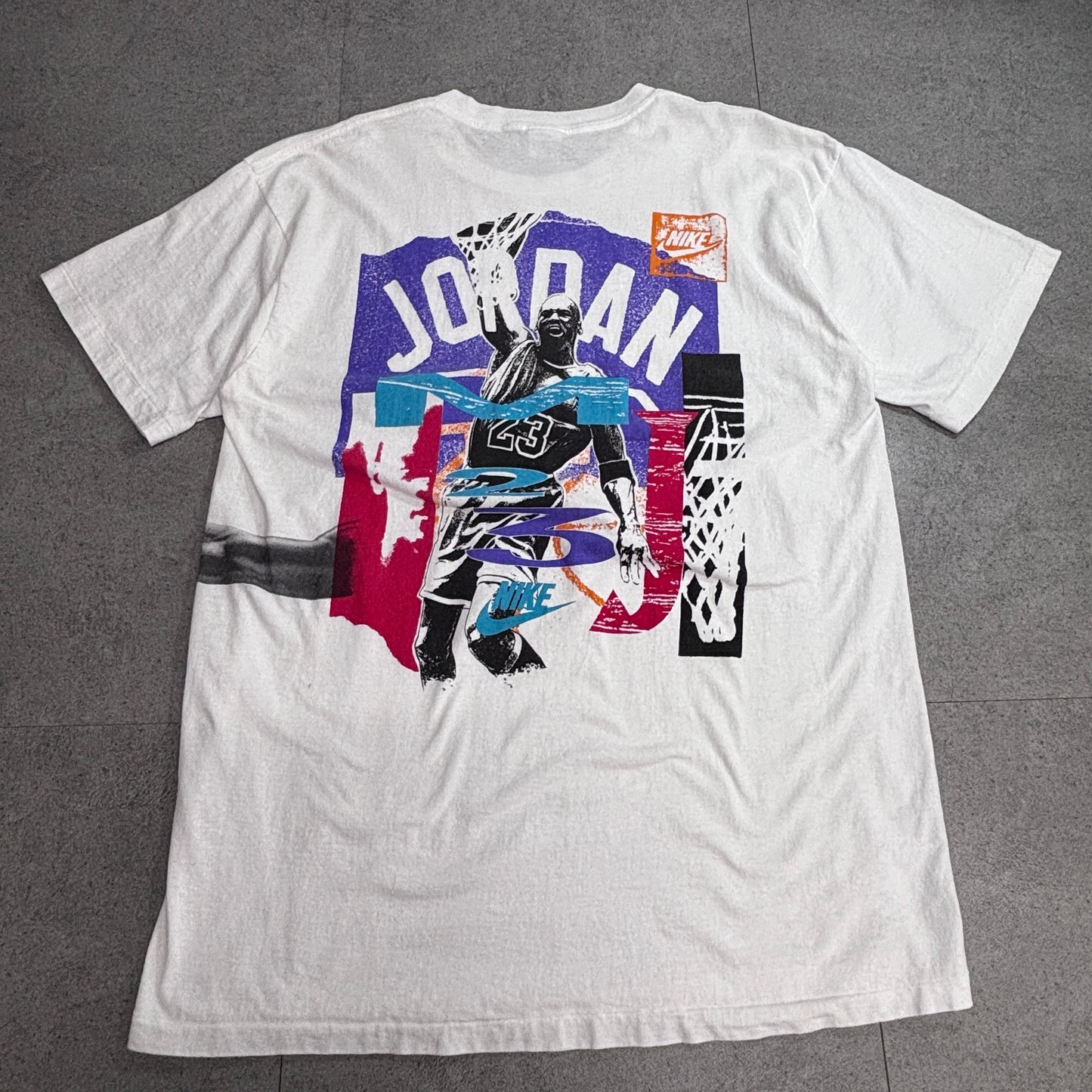 90s NIKE Michael Jordan バックプリントTシャツ USA製 XL ホワイト/7-43