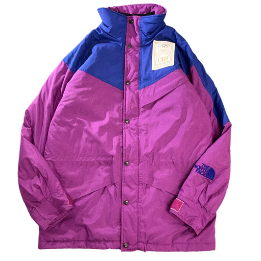 THE NORTH FACE 90s ULTREX×3M Thinsulate 中綿 マウンテンジャケット M 香港製 パープル×ブルー CBS Albertville ‘92 ワッペン付 オリンピック