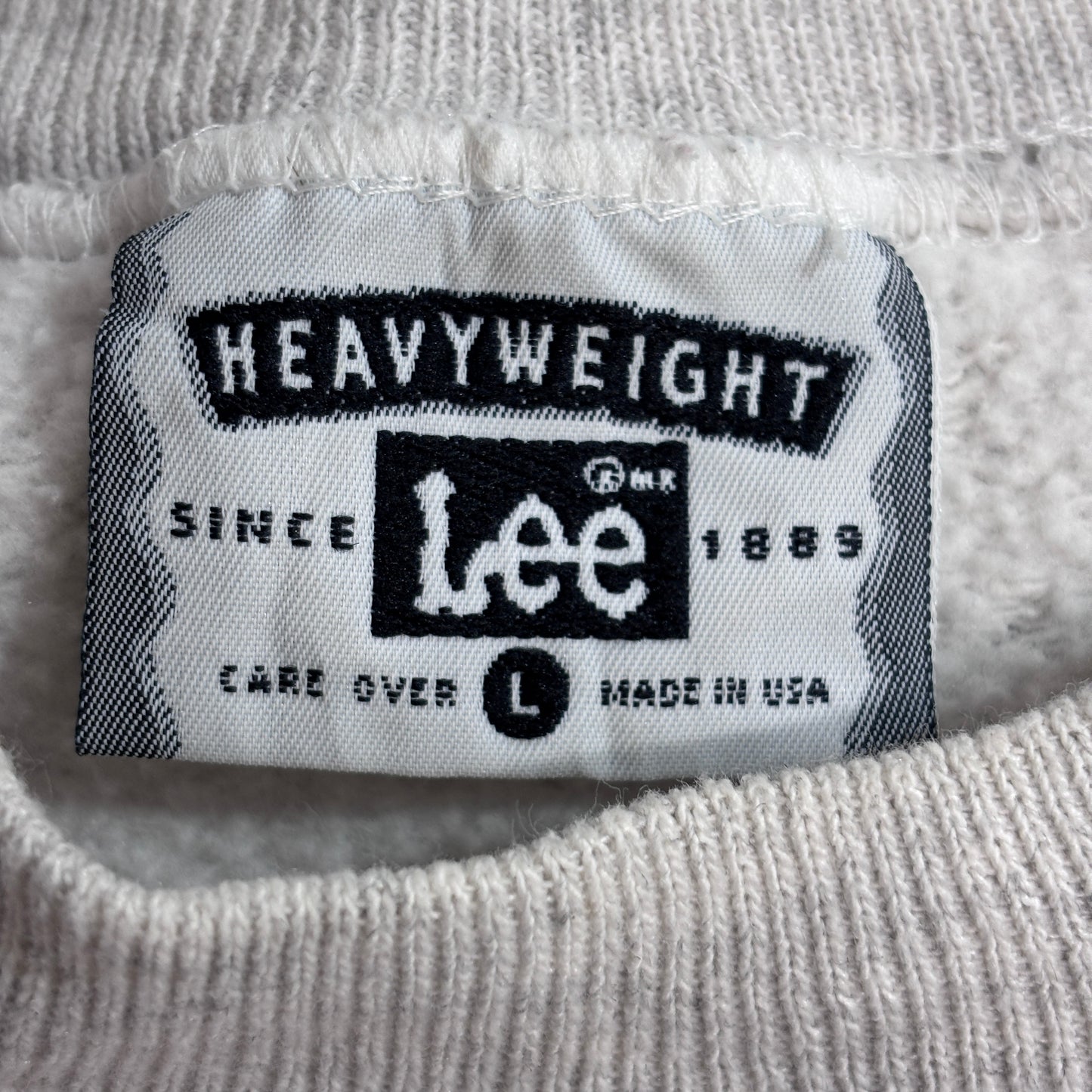 90s USA製 Lee HEAVYWEIGHT NEW HAMPSHIRE オオカミ アニマルプリント スウェット L 杢グレー/3-23