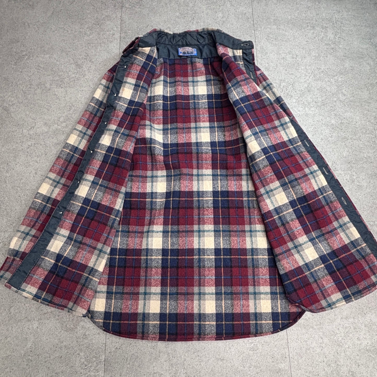 【Pendleton チェック柄 ウールシャツジャケット】ペンドルトン USA製 100%ヴァージンウール キルティングライナー付き 古着/8-10