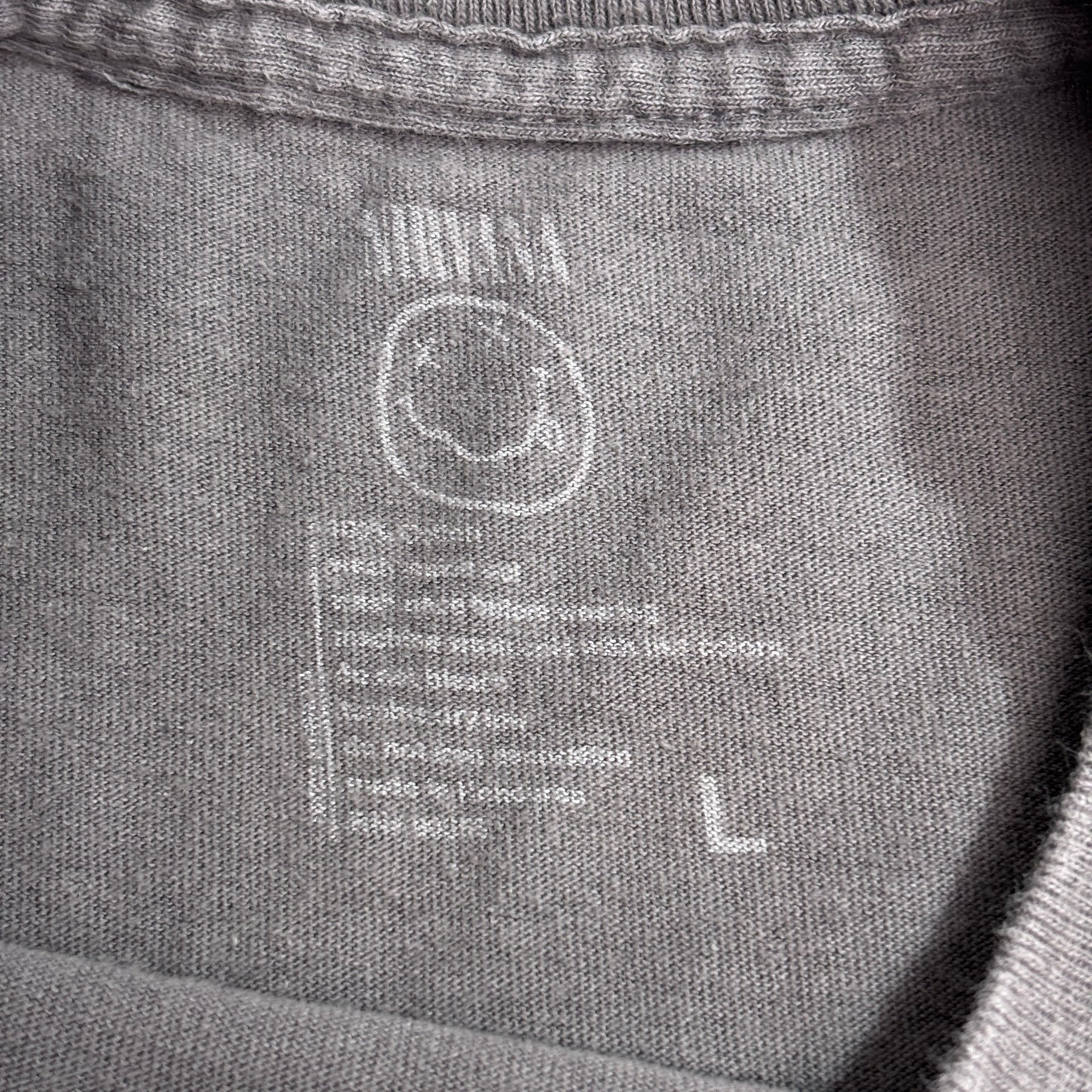【NIRVANA】スマイルロゴ プリントTシャツ ブラック Lサイズ/7-95