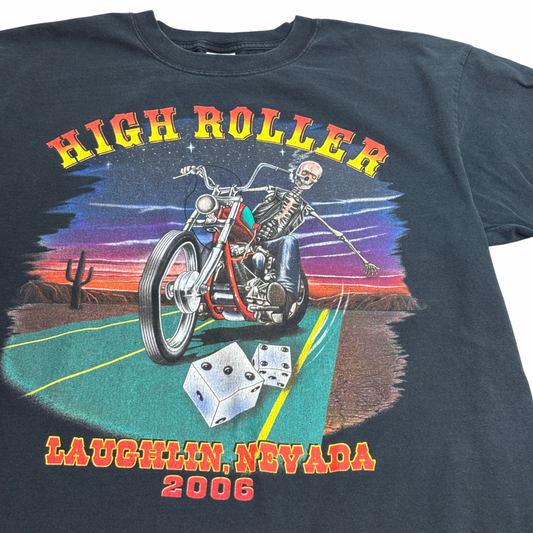【HIGH ROLLER】2006 Laughlin, Nevada バイカーイベント 両面プリント Tシャツ/7-92