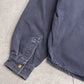 【Carhartt チェック裏地 ダック ワークシャツジャケット】ブラック系 M スナップボタン フェード 古着/8-37