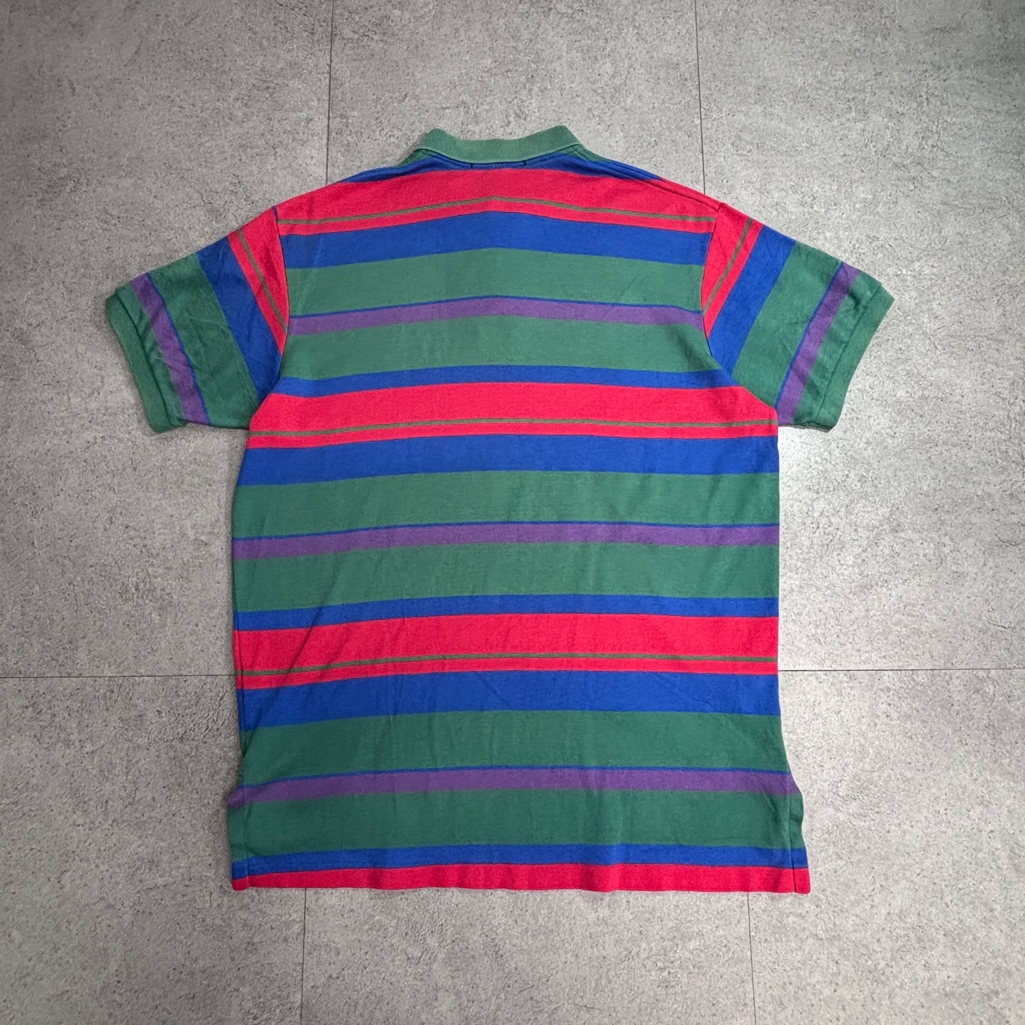 【90s Polo by Ralph Lauren ボーダーポロシャツ USA製 マルチカラー】8-22
