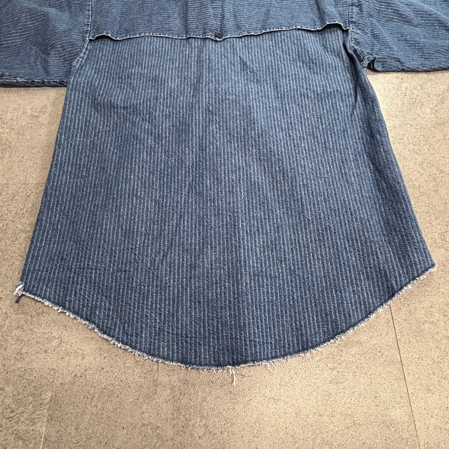【Panhandle Slim デニムウエスタンシャツ 半袖】ストライプ カットオフ パンハンドルスリム 古着/5-7
