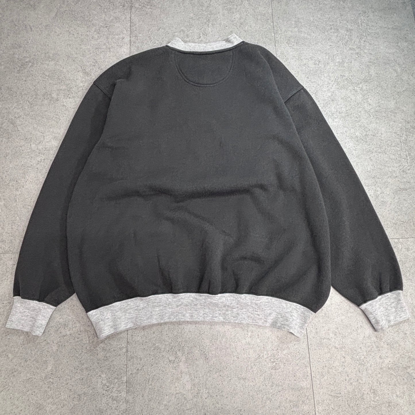 【90s Lee SPORT Oakland Raiders Vネックスウェット】NFL レイダース 刺繍 ブラック XL相当 古着/8-71