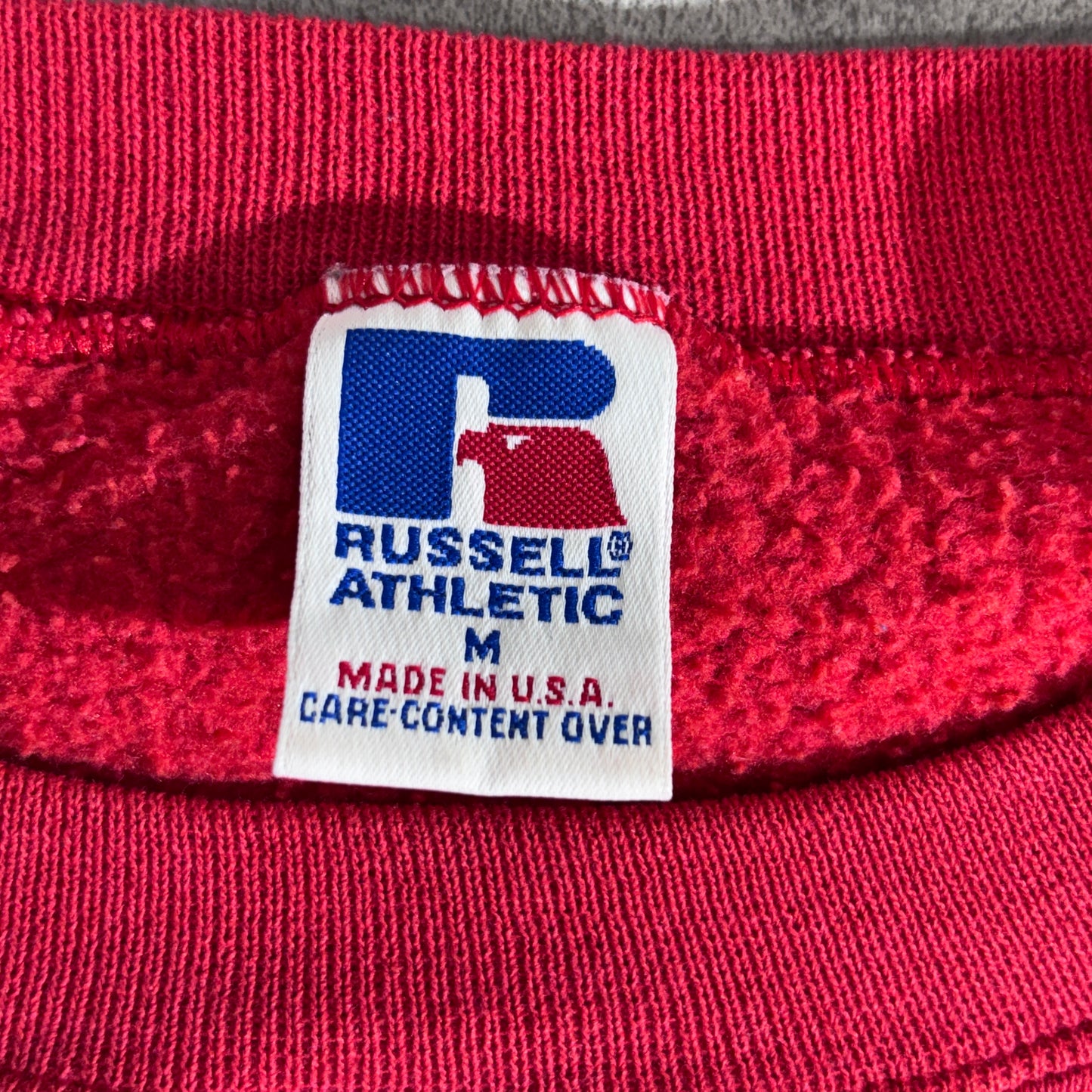 90s USA製 RUSSELL ATHLETIC OHIO STATE BUCKEYES スウェット M レッド 1996年製 オハイオ州立大学 ラッセル アスレチック カレッジロゴ/2-57