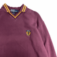 【Polo by Ralph Lauren Vネックスウェット Sサイズ】ポロ ラルフローレン ワッペンロゴ 刺繍ロゴ バーガンディ 100%コットン/2-97