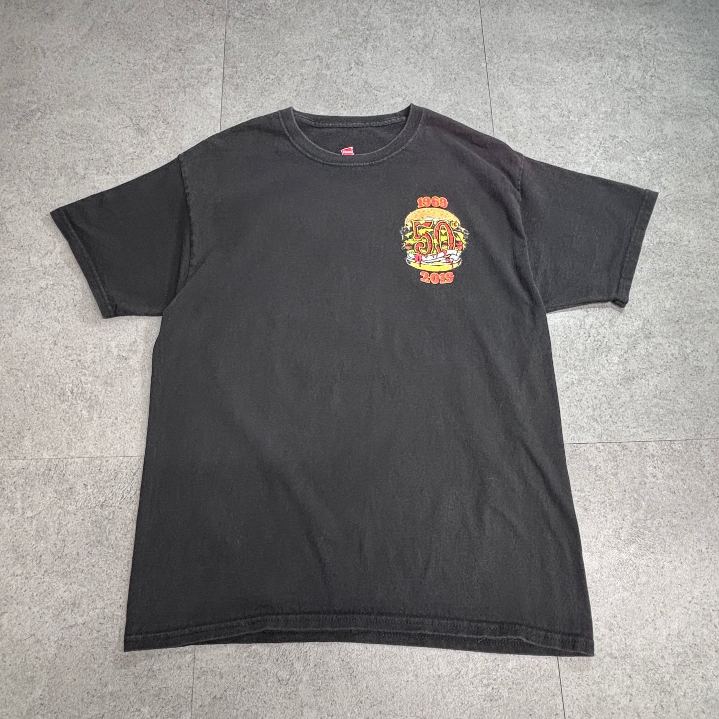 【Hodad’s 50th Anniversary Tシャツ】50周年記念 バックプリント ブラック Hanesボディ USAレストラン 古着/7-114
