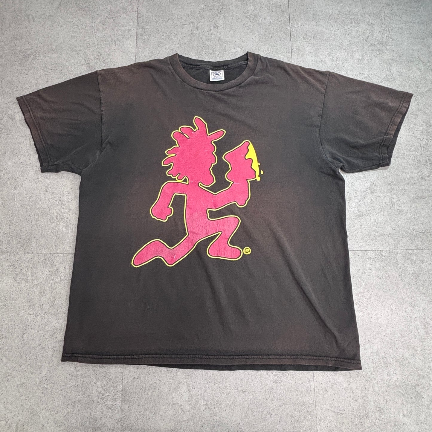 【Psychopathic Records Hatchetman 両面プリントTシャツ】DELTA PRO WEIGHT XL ブラック フェード ICP系 古着/8-41