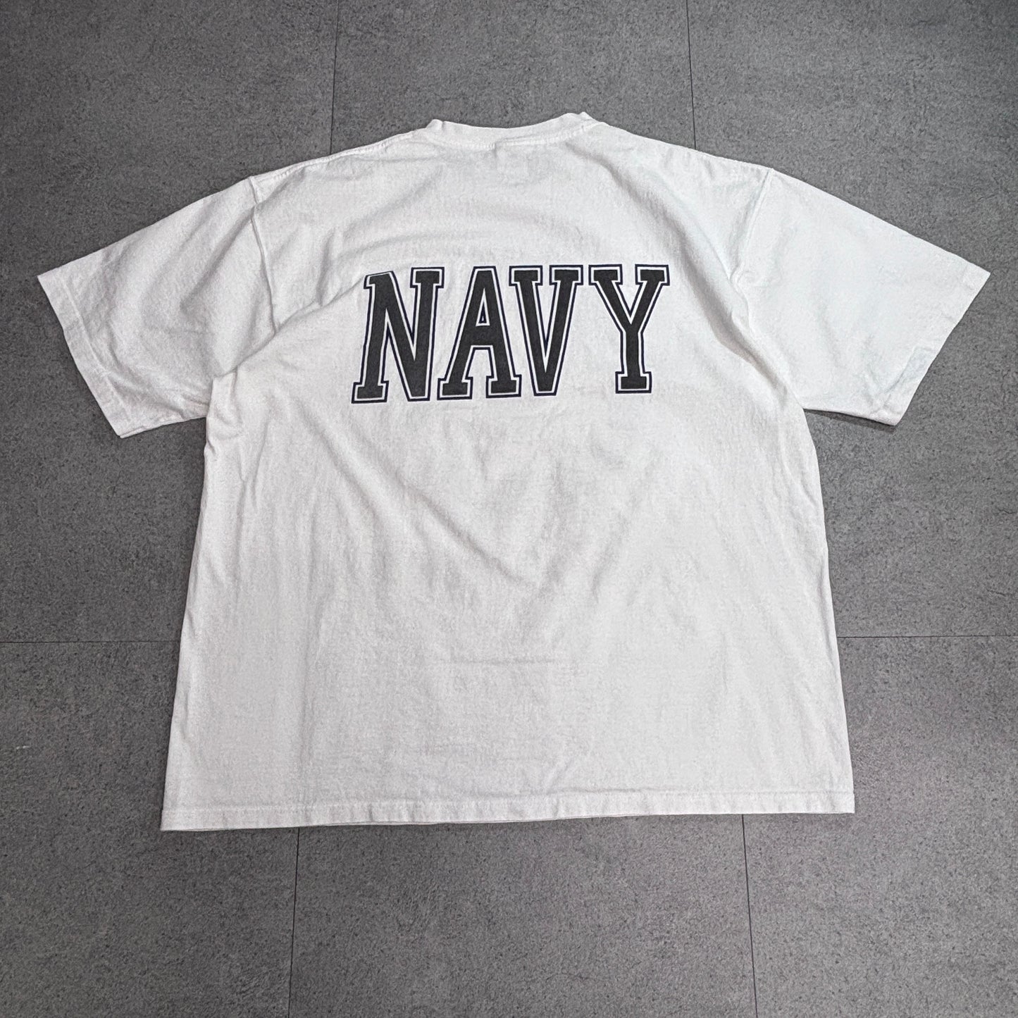 【U.S. NAVY】ミリタリー 両面プリント Tシャツ MADE IN U.S.A./7-93