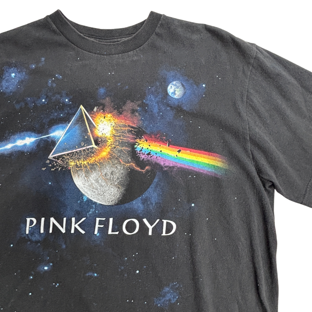 【PINK FLOYD（ピンク・フロイド）バンドTシャツ】The Dark Side of the Moon モチーフ プリントTシャツ ブラック/7-31