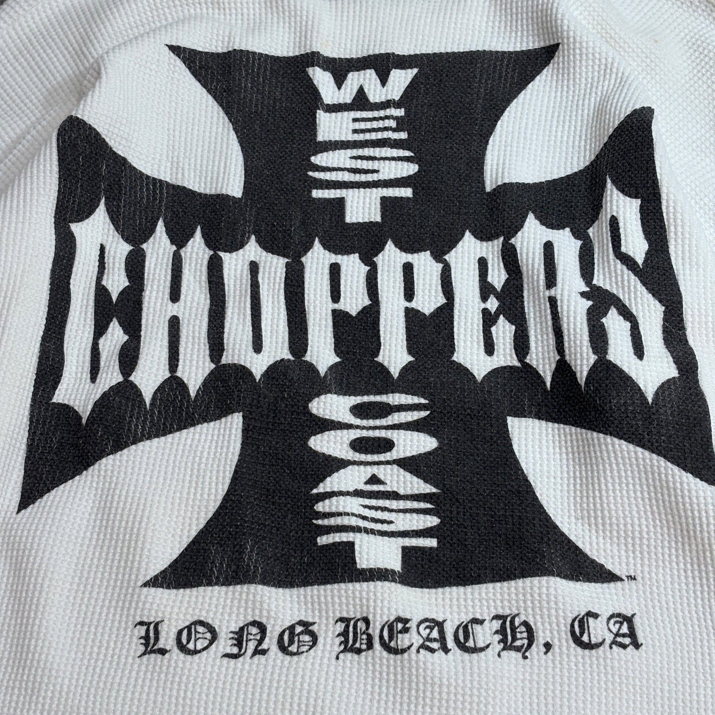 【WEST COAST CHOPPERS サーマルロンT】ウエストコーストチョッパーズ ワッフル生地 ロングスリーブTシャツ 古着/8-18