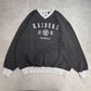 【90s Lee SPORT Oakland Raiders Vネックスウェット】NFL レイダース 刺繍 ブラック XL相当 古着/8-71