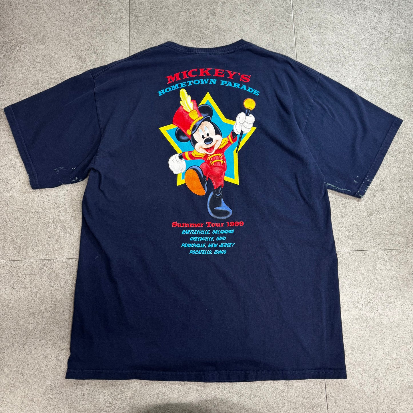 【90s Disney MICKEY’S HOMETOWN PARADE 1999 バックプリントTシャツ】MICKEY UNLIMITED / Summer Tour 1999 / Mickey’s Hometown Parade / Disney/7-73
