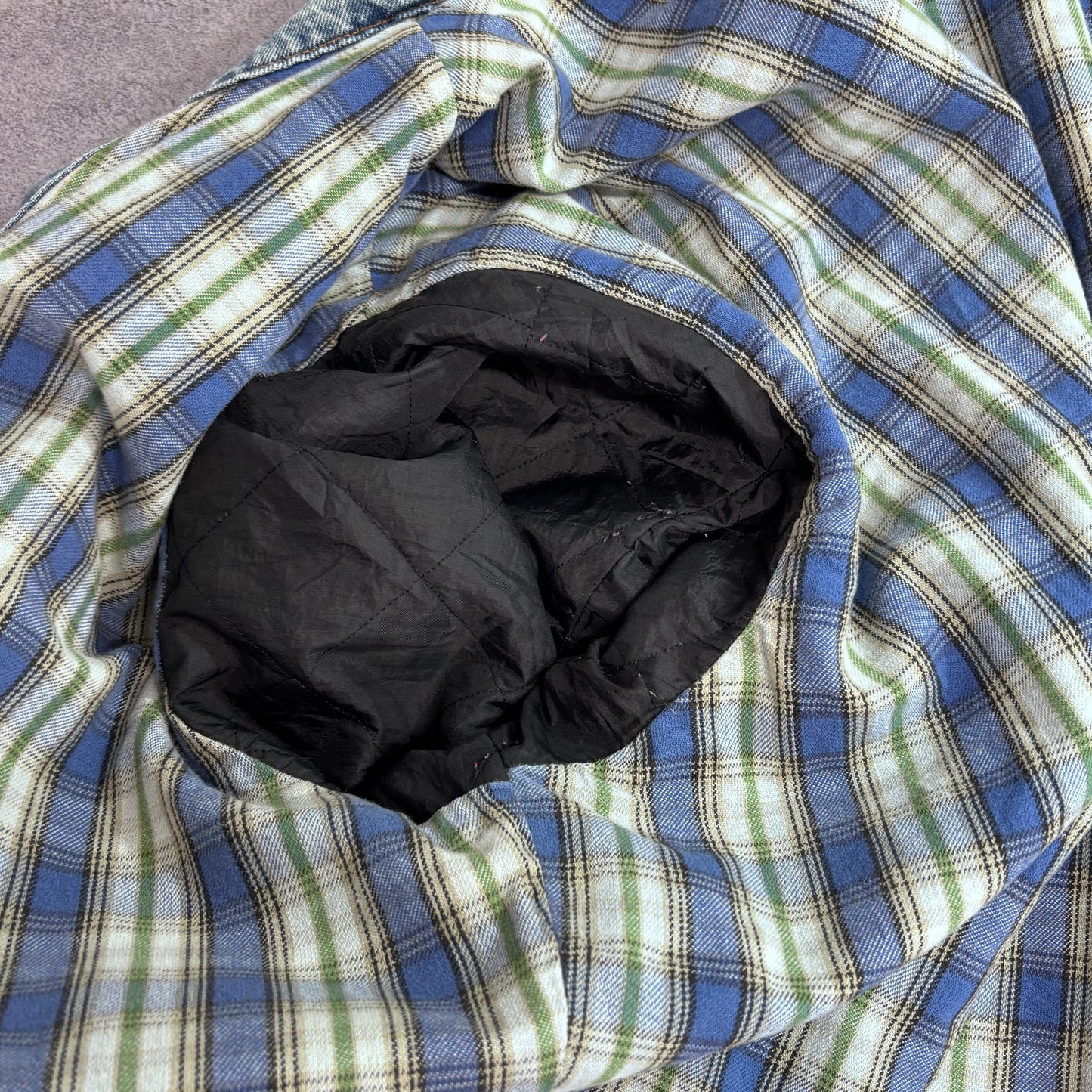 Levi’s USA製 チェックライナー 中綿デニムジャケット LARGE ブルーデニム ブランケットライナー/4-1