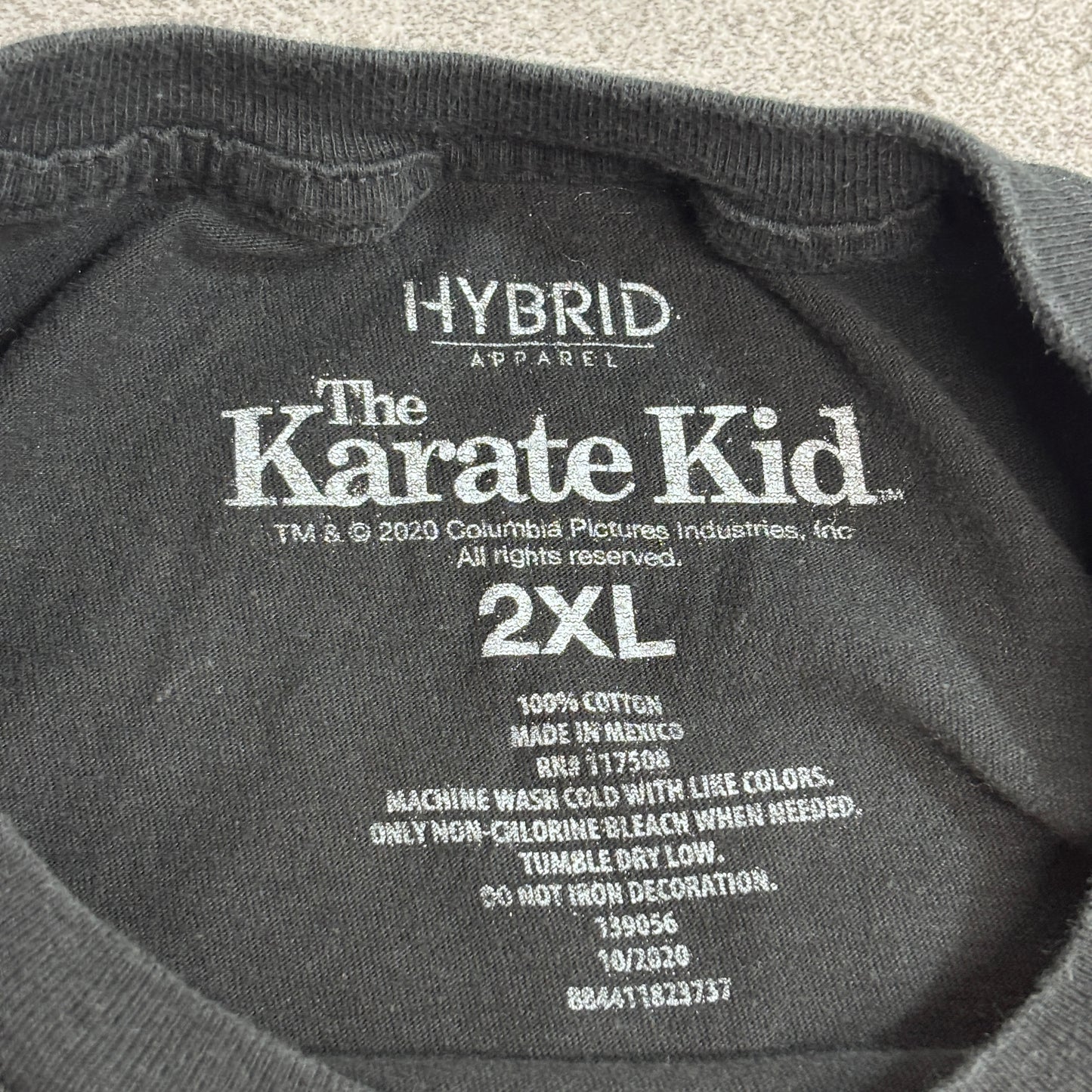 【The Karate Kid 1984 Cobra Kai プリントTシャツ】HYBRID APPAREL 2XL ブラック 映画Tシャツ/8-42