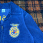 【80s-90s USA製】FFA コーデュロイジャケット｜Louisiana CALVIN 刺繍入り ヴィンテージ ワークジャケット ネイビー系 32サイズ