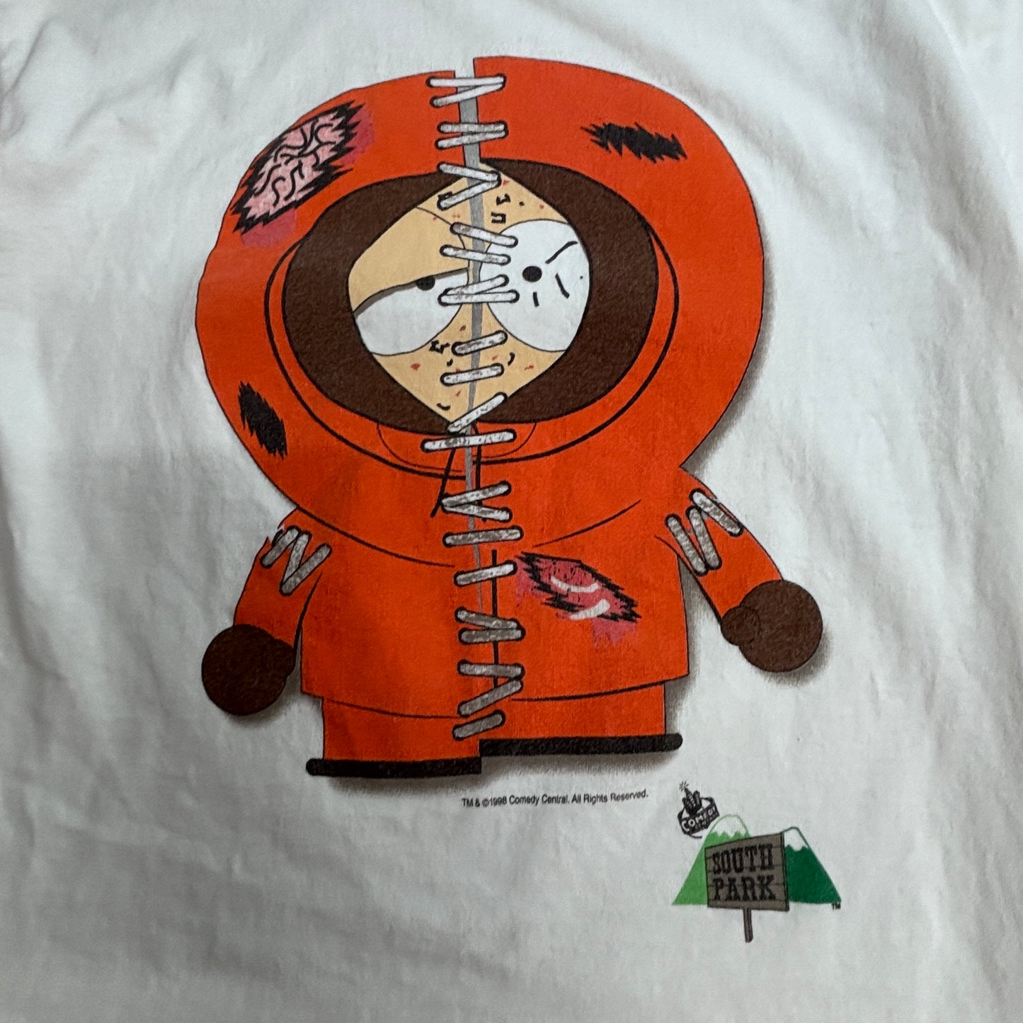 【South Park Kenny 1998 プリントTシャツ】ケニー サウスパーク Screen Stars USA製 白 古着/6-3