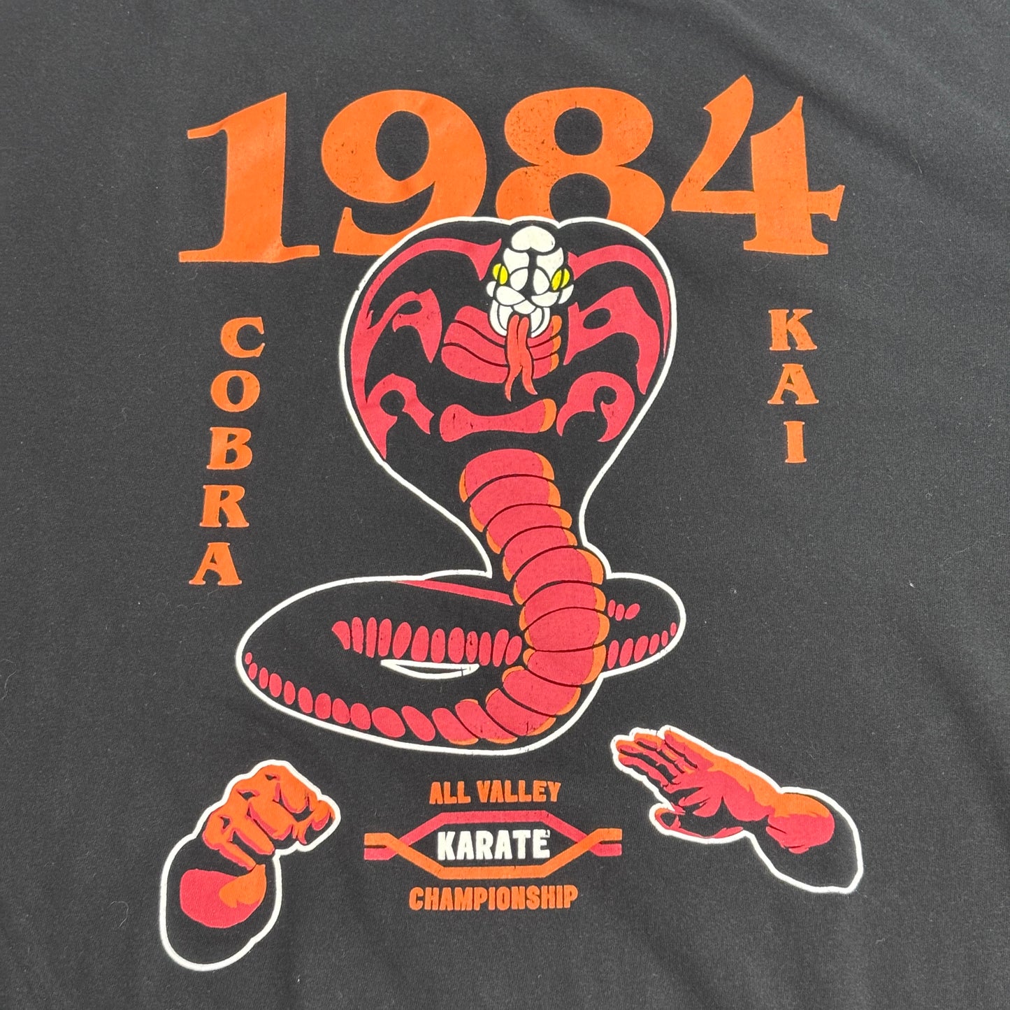 【The Karate Kid 1984 Cobra Kai プリントTシャツ】HYBRID APPAREL 2XL ブラック 映画Tシャツ/8-42