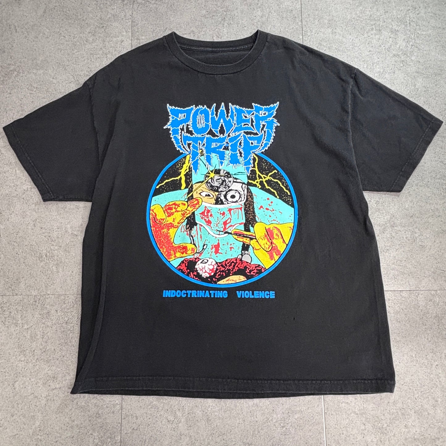 【Power Trip “Indoctrinating Violence” ツアーTシャツ】ブラック / 両面プリント / 2017ツアー / バンドTシャツ/7-2