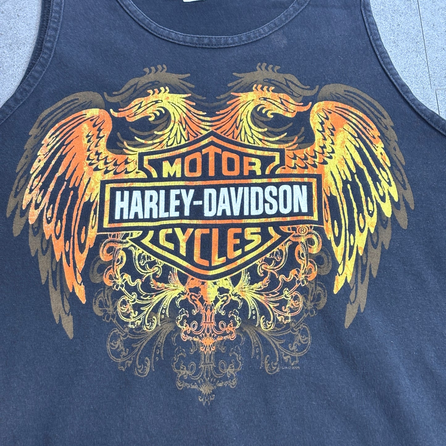 【Harley-Davidson タンクトップ】2008 Harley-Davidson イーグルロゴ 両面プリント タンクトップ/7-91