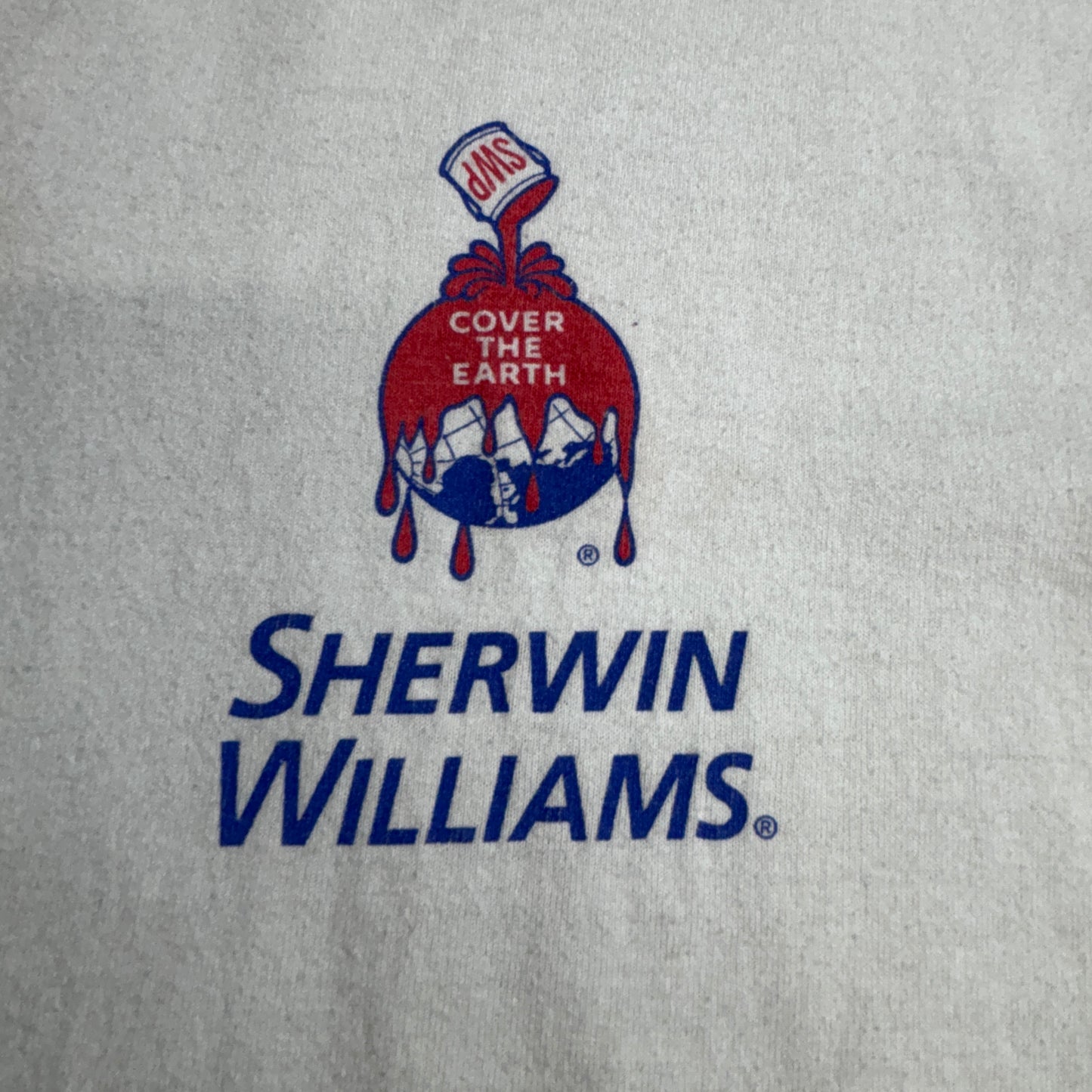 Sherwin Williams “COVER THE EARTH” 両面プリント企業ロゴTシャツ / ホワイト / XL / JERZEESボディ/2-24