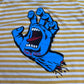 【SANTA CRUZ Screaming Hand ボーダーTシャツ XL イエロー×ホワイト】7-105