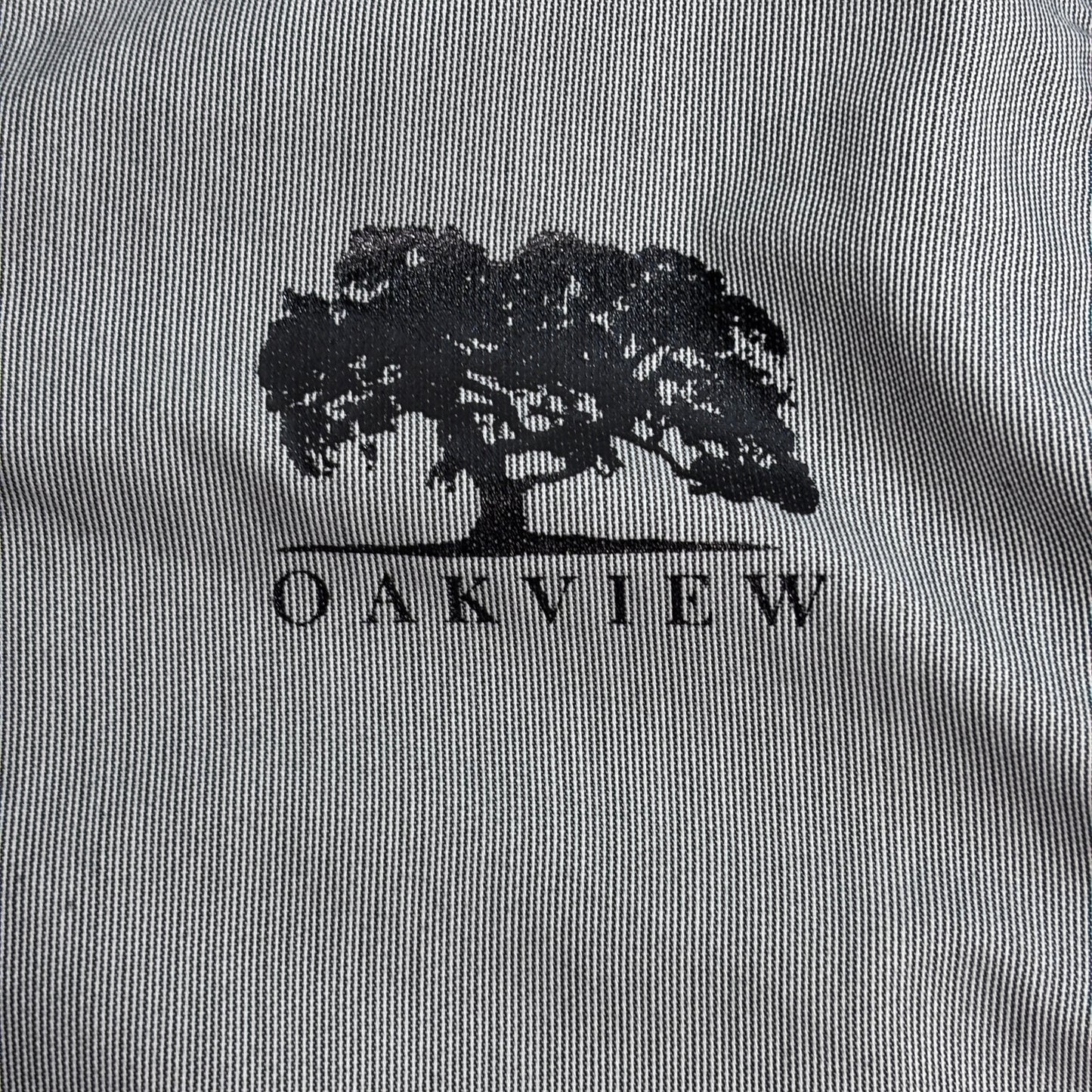 【RED KAP OAKVIEW ワークシャツ 半袖 グレー】企業ロゴ 刺繍 レッドキャップ ワーク 古着/4-54