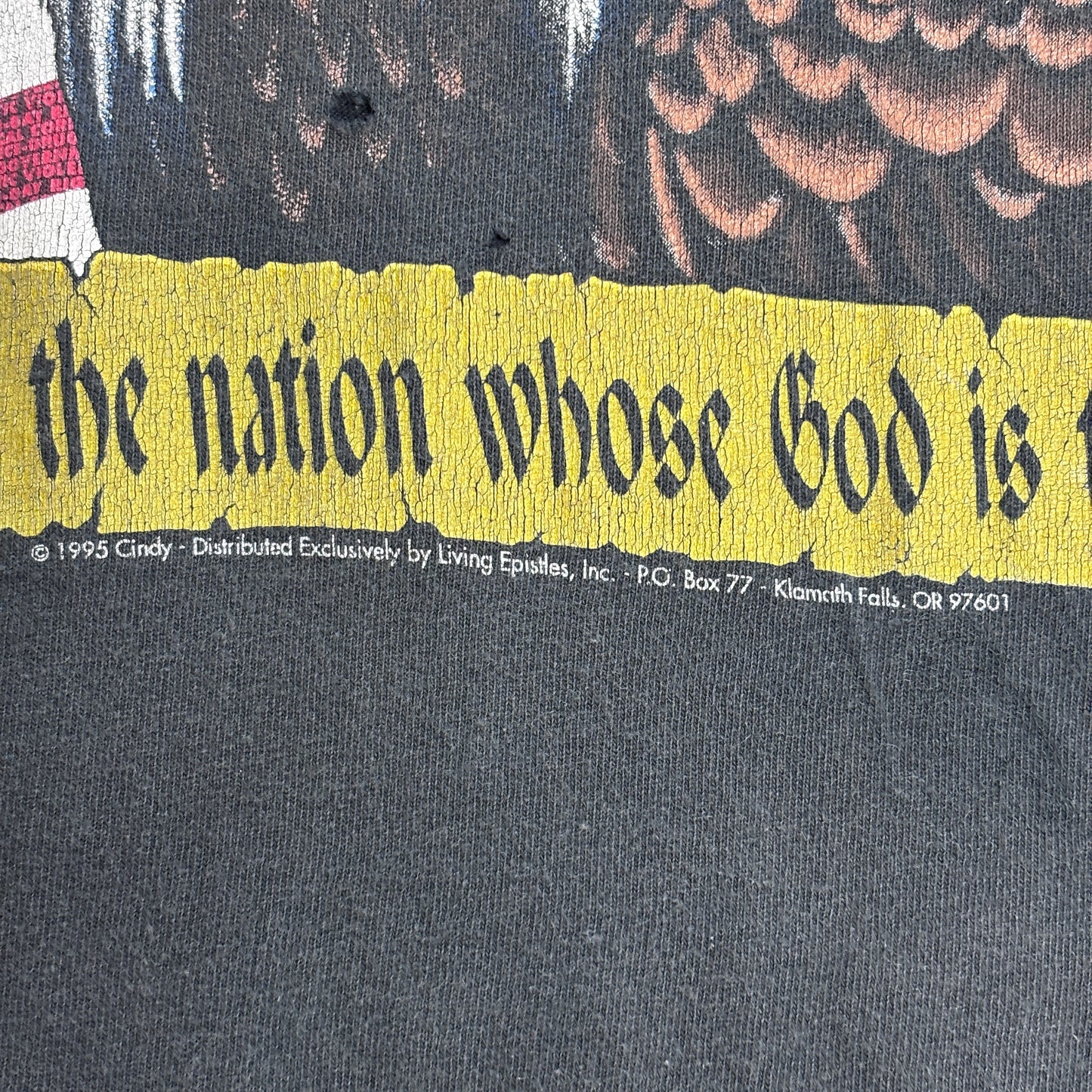 【90s DELTA “AMERICA it’s time to pray.” イーグル 両面プリントTシャツ】1995年 USAファブリック XL/7-28