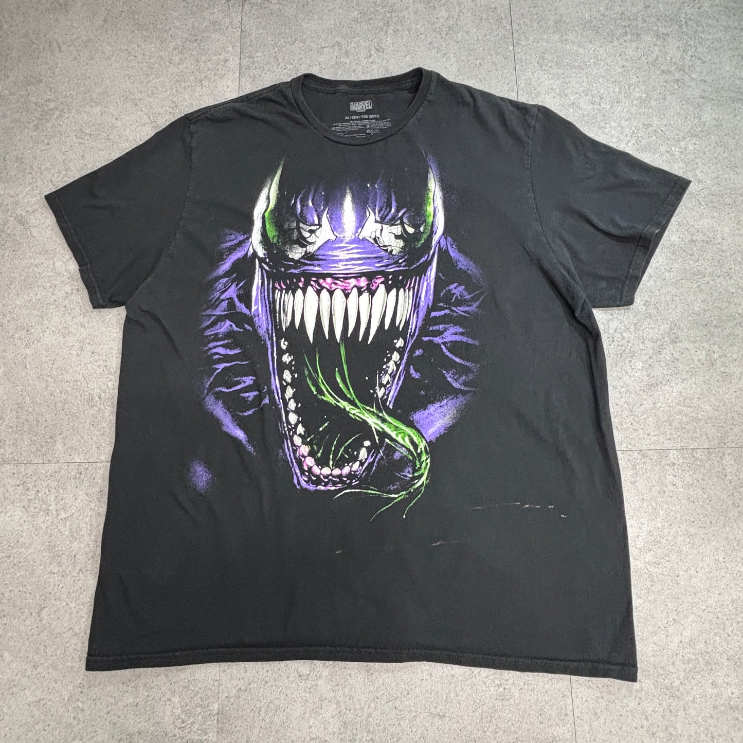 【MARVEL VENOM ビッグフェイス オフィシャル プリントTシャツ 2XL】7-110