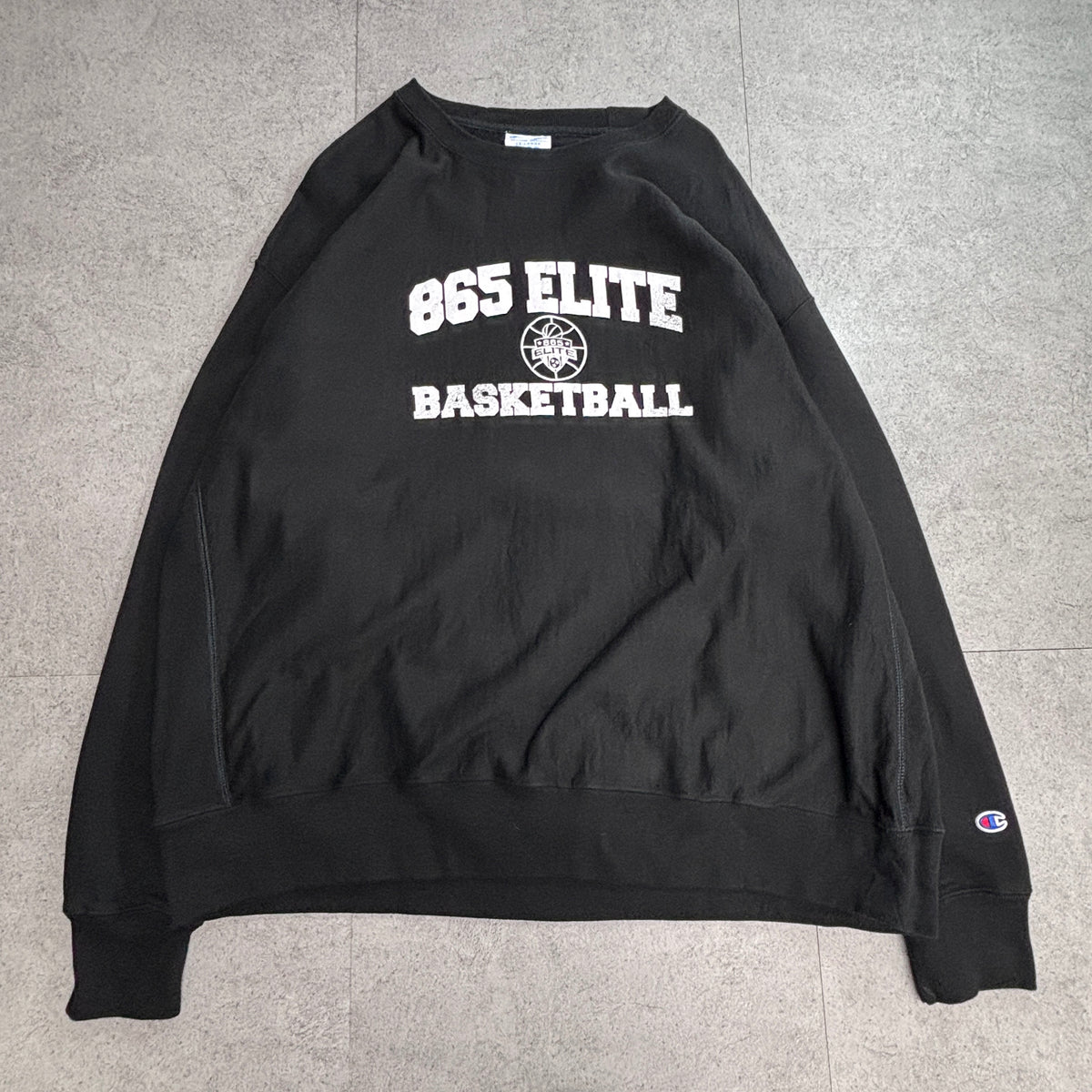 【Champion REVERSE WEAVE 865 ELITE BASKETBALL スウェット】チャンピオン リバースウィーブ 3XL ブラック バスケットボール 古着/9-13