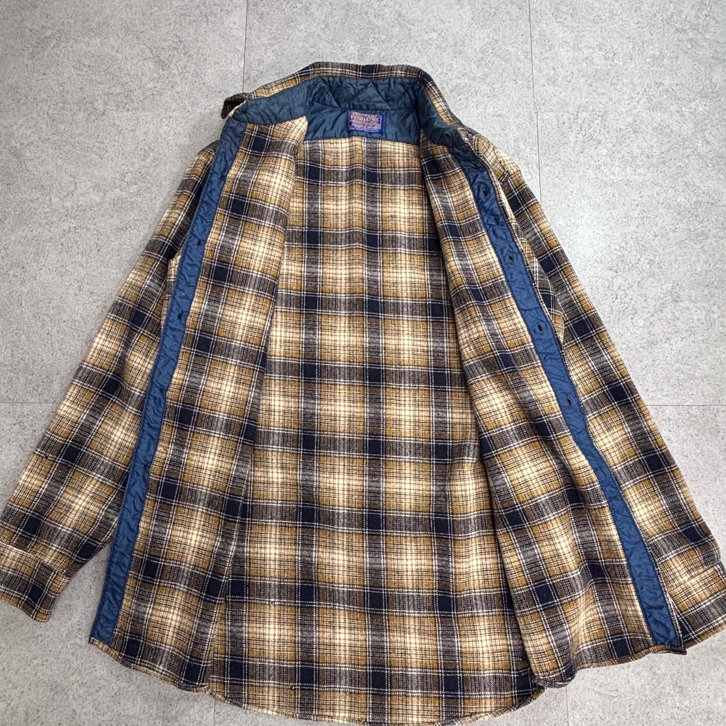 【Pendleton チェック柄 ウールシャツジャケット】ペンドルトン USA製 100%ヴァージンウール 古着8-9