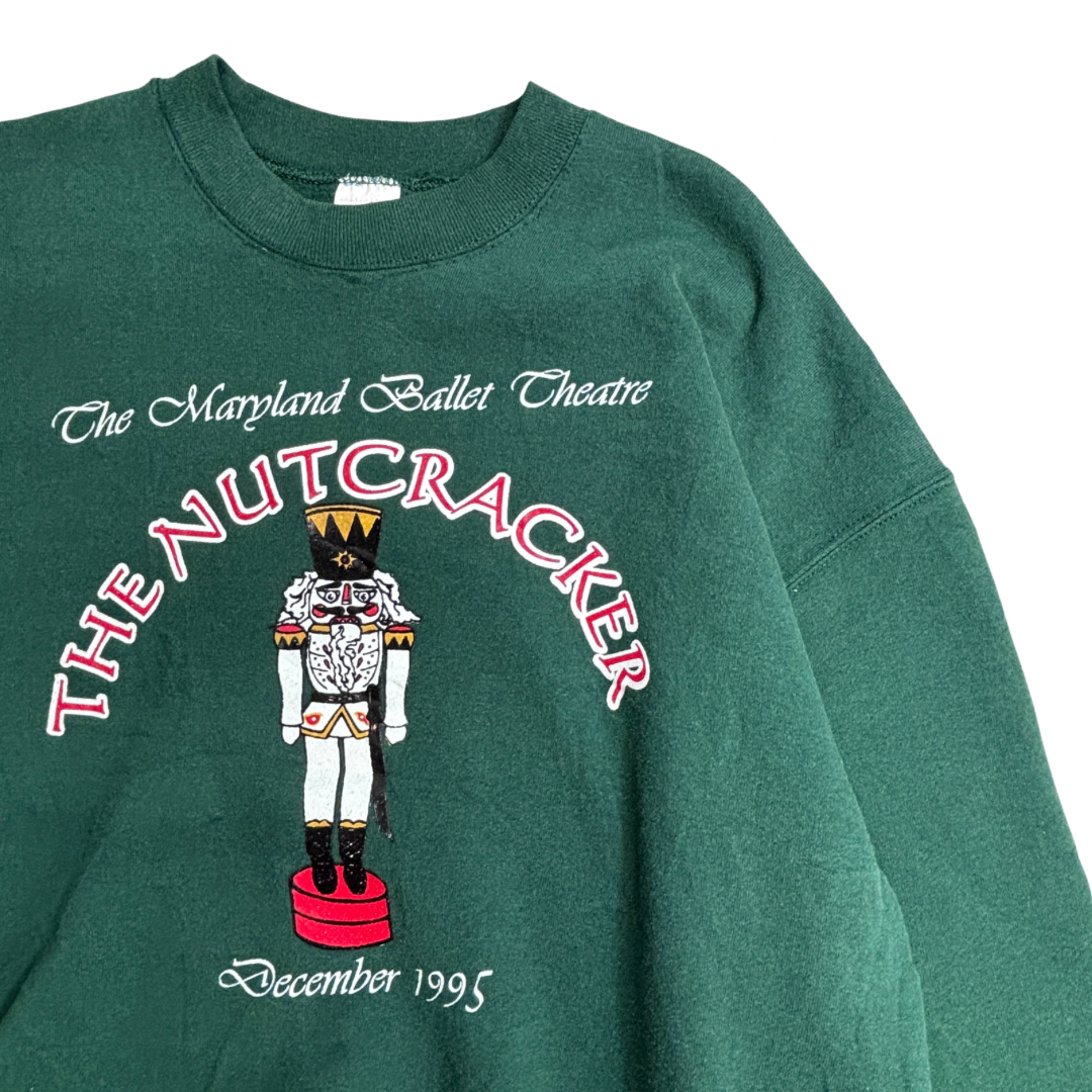 【90s JERZEES SUPER SWEATS THE NUTCRACKER スウェット XLサイズ】USA製 ヴィンテージ メリーランドバレエ シアター 1995年 くるみ割り人形 グリーン/2-104